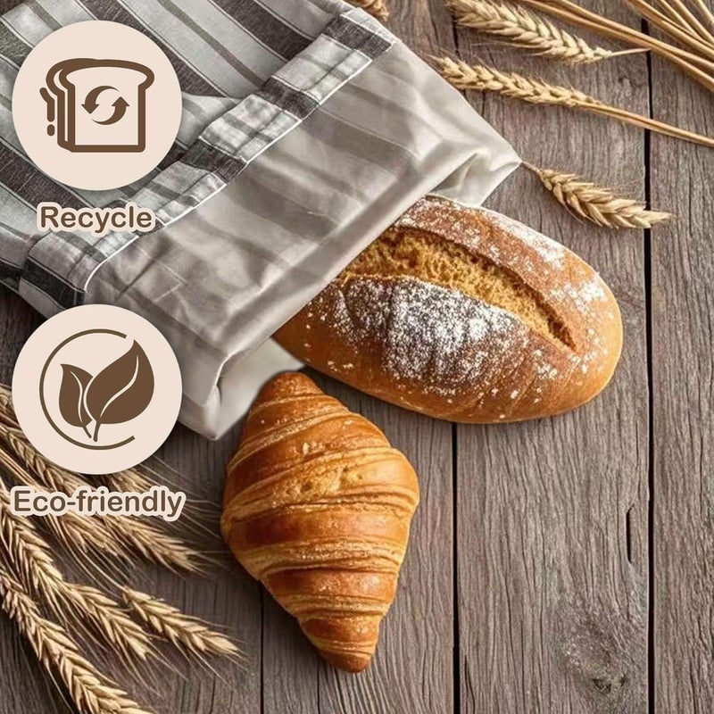 Duthcbw Premium Bread Bags for Homemade Loaves, XL Reusable Linen with Plastic Lining, Equipped with Convenient Drawstring for Ultimate Freshness, BPA-Free, Ideal for Sourdough & Artisan Breads, 1 PCS - Image 2